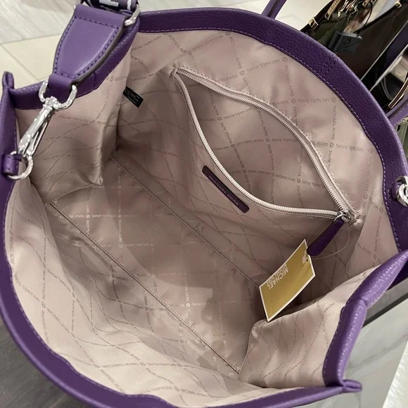 MICHAEL KORS Mirella Medium Pebbled Leather Tote Bag
Dark Purple 
NWT - Picture 11 of 16